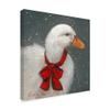 Goose Red Xmas Bow by Mary Miller Veazie, 18x18-Inch view 2
