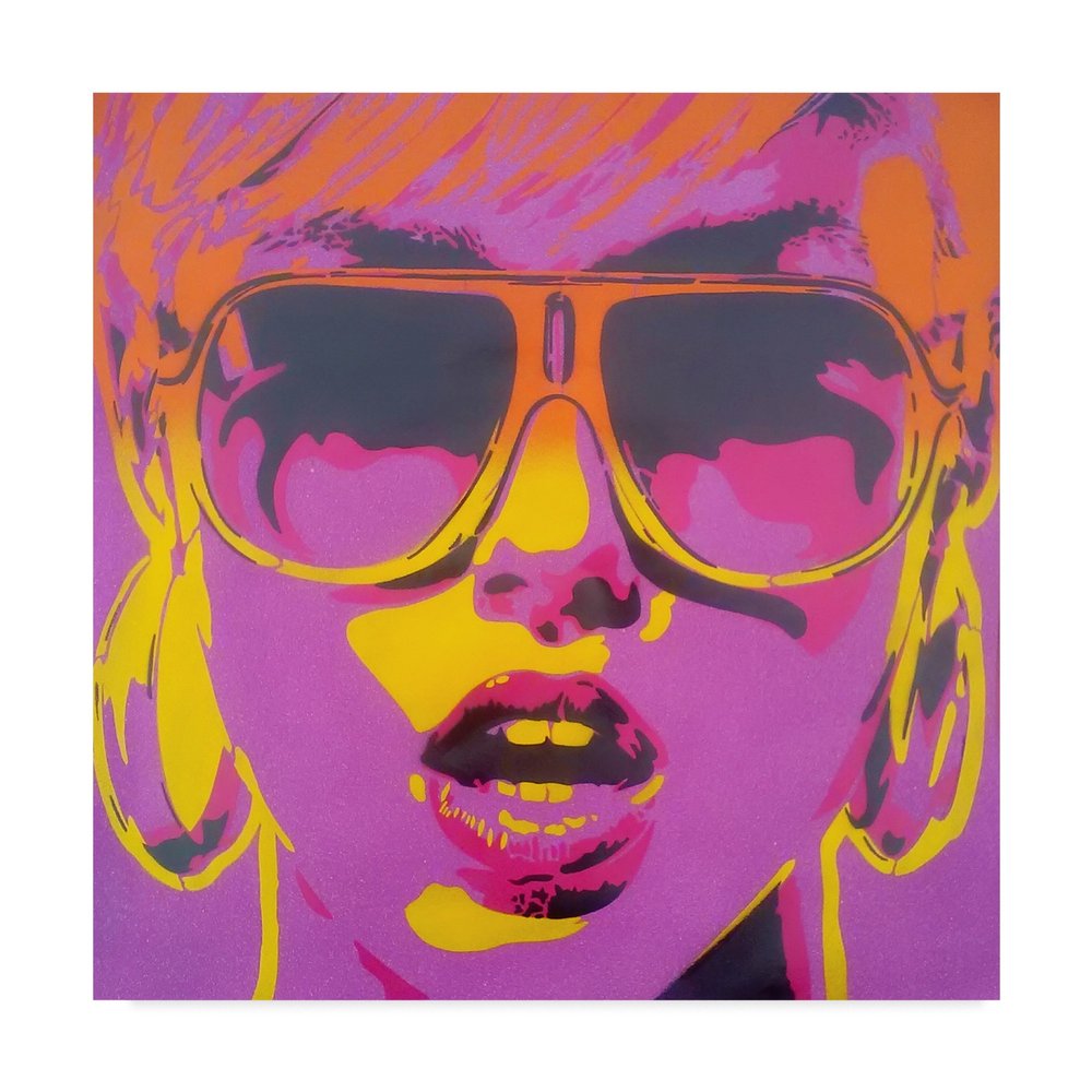 Pop Star Purple Orange by Abstract Graffiti, 18x18-Inch