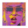 Pop Star Purple Orange by Abstract Graffiti, 18x18-Inch view 1