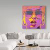 Pop Star Purple Orange by Abstract Graffiti, 18x18-Inch view 3
