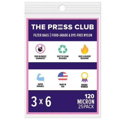 120 Micron | Premium Nylon Tea Filter Bags | 3" x 6" | 25 Pack
