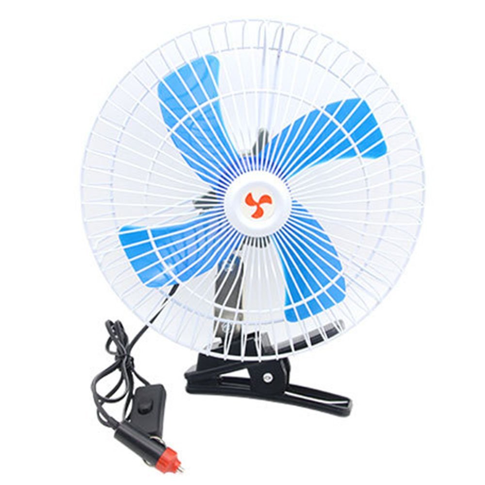 Charmgle 6/8/10inches DC 12V/24V Half/All Cover Car/Truck Fan Clip Fan Vehicle Electric (12V, 10 in. Half Cover)