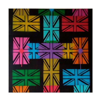 Union Jack Cross by Abstract Graffiti, 18x18-Inch
