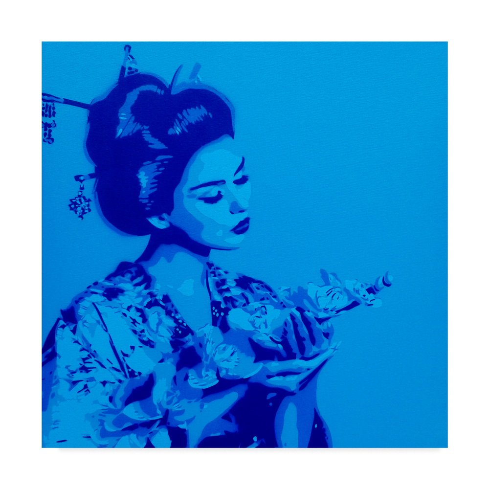 Blue Geisha by Abstract Graffiti, 18x18-Inch
