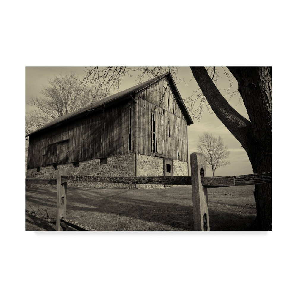 Old Weathered Barn With Wooden Fence by Anthony Paladino, 22x32-Inch
