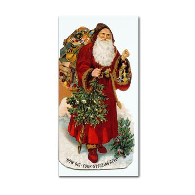 Christmas Stocking Santa by Vintage Apple Collection, 16x32-Inch