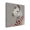 Llama With Red And White Scarf by Mary Miller Veazie, 18x18-Inch view 2