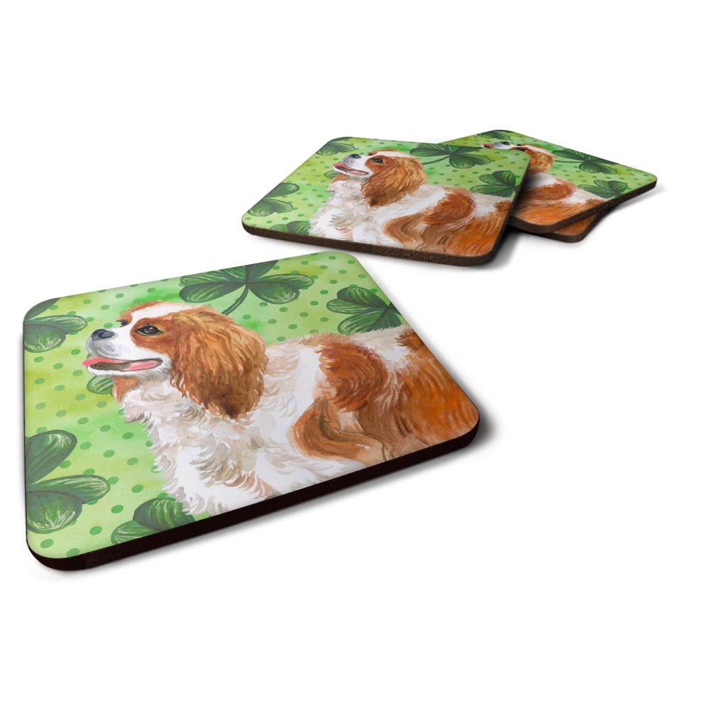 Caroline's Treasures Cavalier Spaniel St Patrick's Decorative Coasters, Multicolor
