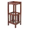 Ergode Rex Umbrella Stand - Classic Design, Steel Drip-Pan, Solid Wood, Walnut Finish - Organize Effortlessly view 1