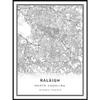 Raleigh map poster print | Modern black and white wall art | Scandinavian home decor | North Carolina City prints artwork | Fine art posters 20x30 view 1