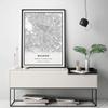 Raleigh map poster print | Modern black and white wall art | Scandinavian home decor | North Carolina City prints artwork | Fine art posters 20x30 view 2