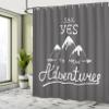 Ambesonne Adventure Shower Curtain, Say Yes to New Adventures Typographic Words Scribble Mountains, Cloth Fabric Bathroom Decor Set with Hooks, 69" W x 84" L, Charcoal Grey and White view 4