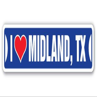 I Love Midland, Texas Street Sign tx City State us Wall Road dcor Gift