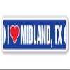I Love Midland, Texas Street Sign tx City State us Wall Road dcor Gift view 1