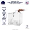 12 Inch Locking Ballot Box Clear Acrylic Square Cube Top Locking See Through Countertop Raffle Entry or Collection Bin by Marketing Holders view 3
