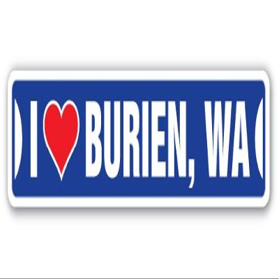 I Love Burien, Washington Street Sign wa City State us Wall Road dcor Gift