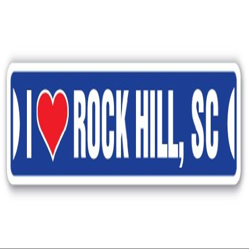 I Love Rock Hill, South Carolina Street Sign sc City State us Wall Road dcor Gift
