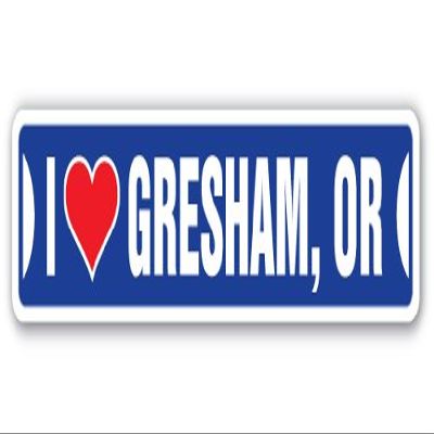 I Love Gresham, Oregon Street Sign or City State us Wall Road dcor Gift