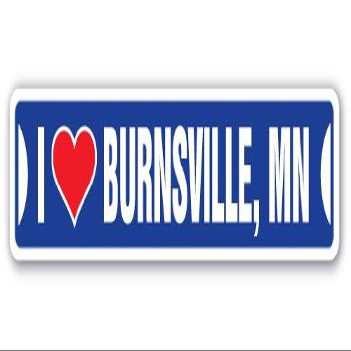 I Love Burnsville, Minnesota Street Sign mn City State us Wall Road dcor Gift