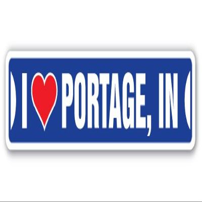 I Love Portage, Indiana Street Sign in City State us Wall Road dcor Gift