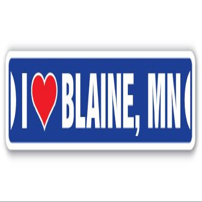 I Love Blaine, Minnesota Street Sign mn City State us Wall Road dcor Gift