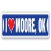 I Love Moore, Oklahoma Street Sign ok City State us Wall Road dcor Gift view 1