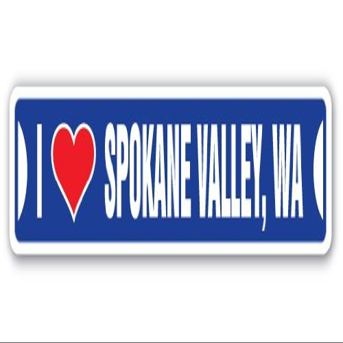 I Love Spokane Valley, Washington Street Sign wa City State us Wall Road dcor Gift