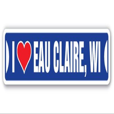 I Love EAU Claire, Wisconsin Street Sign wi City State us Wall Road dcor Gift