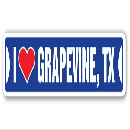 I Love Grapevine, Texas Street Sign tx City State us Wall Road dcor Gift