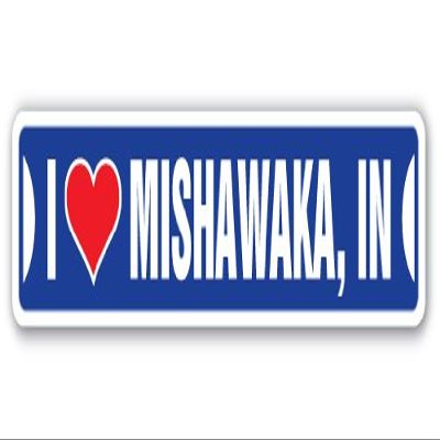I Love Mishawaka, Indiana Street Sign in City State us Wall Road dcor Gift