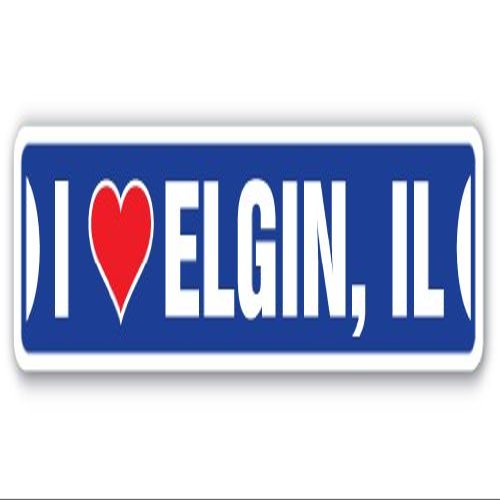 I Love Elgin, Illinois Street Sign il City State us Wall Road dcor Gift