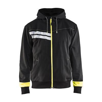 BLAKLADER 4958: US hood sweater visible, Color: Black/Yellow, Size: 4XL (4958252699334XL)