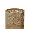 Deco 79 Metal Geometric Pencil Cup with Laser Carved Design, 4" x 4" x 4", Gold view 4