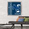 Trends International NFL Indianapolis Colts - Retro Logo 14 Wall Poster, 22.375" x 34", Silver Framed Version view 2