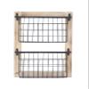 Deco 79 Metal Rectangle Magazine Rack Holder with Suspended Baskets, 14" x 4" x 22", Black, 22"H view 2