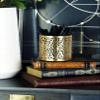 Deco 79 Metal Cylinder Pencil Cup with Laser Carved Floral Design, 4" x 4" x 4", Gold view 3
