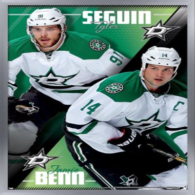 Trends International NHL Dallas Stars - Tyler Seguin and Jamie Benn 14 Wall Poster, 22.375" x 34", Silver Framed Version