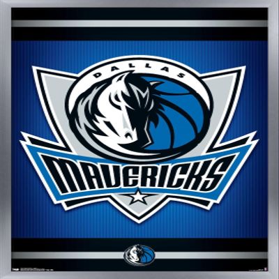 Trends International NBA Dallas Mavericks - Logo 14 Wall Poster, 22.375" x 34", Silver Framed Version