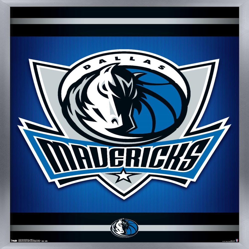 Trends International NBA Dallas Mavericks - Logo 14 Wall Poster, 22.375" x 34", Silver Framed Version