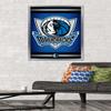 Trends International NBA Dallas Mavericks - Logo 14 Wall Poster, 22.375" x 34", Silver Framed Version view 2