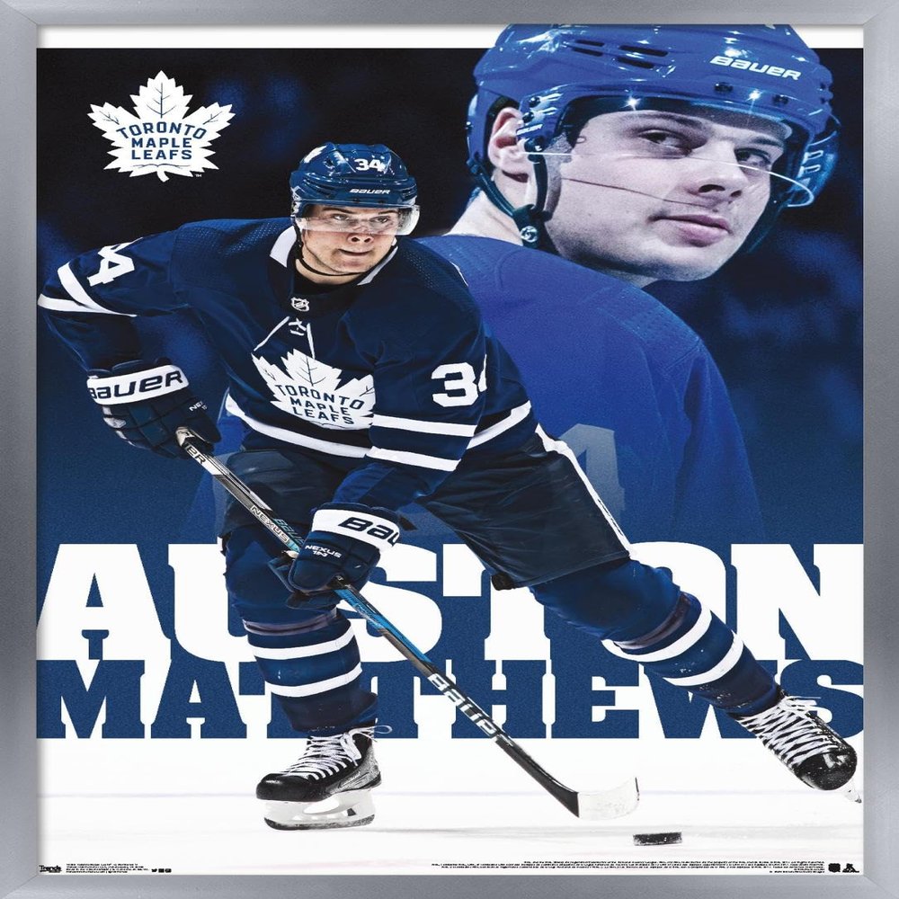 Trends International NHL Toronto Maple Leafs - Auston Matthews 17 Wall Poster, 34L x 22.4W, Silver Framed Version