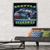 Trends International NFL Seattle Seahawks - End Zone 17 Wall Poster, 22.375" x 34", Silver Framed Version view 2