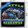 Trends International NFL Seattle Seahawks - End Zone 17 Wall Poster, 22.375" x 34", Silver Framed Version view 3