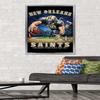 Trends International NFL New Orleans Saints - End Zone 17 Wall Poster, 22.375" x 34", Silver Framed Version view 2