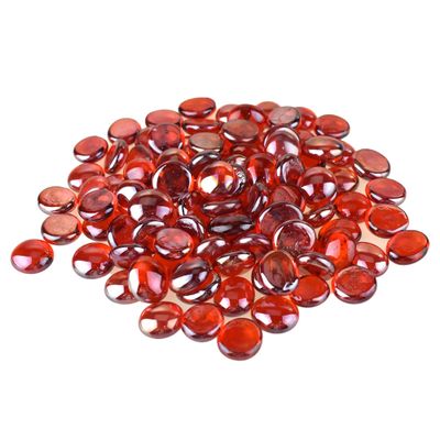 Homeford Flat Glass Marble Gems, 15-Ounce, 80-Count - Red