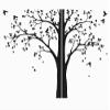 Large Tree Decal Huge White Corner Tree Wall Decals with Leaves and Birds, Wall Art Mural Tattoo 086 view 1