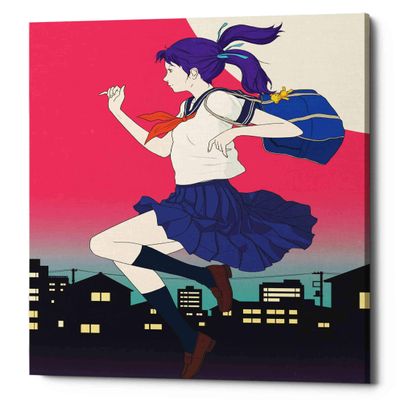 Epic Graffiti 'Machikado Twilight' by Sai Tamiya, Canvas Wall Art, 12"x16"