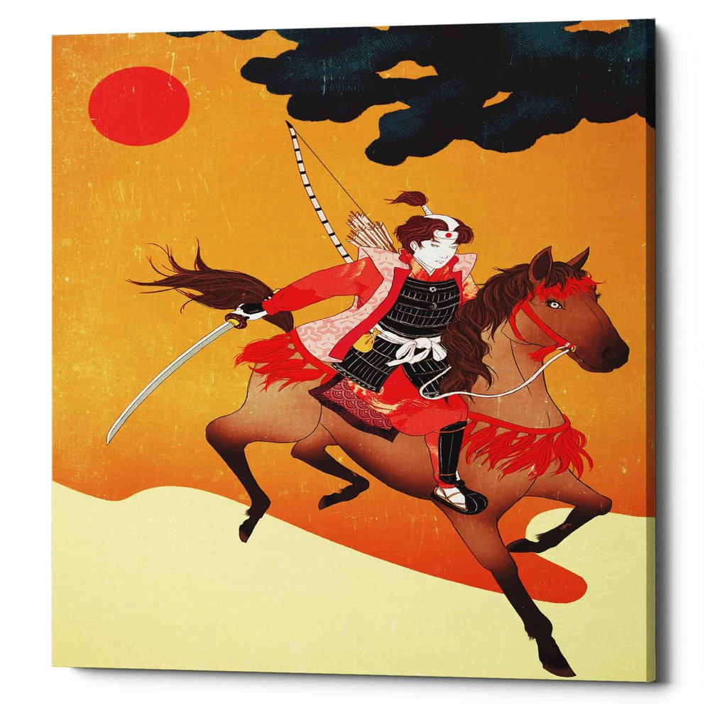 Epic Graffiti 'Samurai' by Sai Tamiya, Canvas Wall Art, 12"x18"