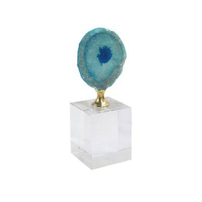 American Atelier Agate Decorative Stand, Blue