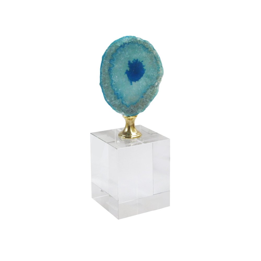 American Atelier Agate Decorative Stand, Blue